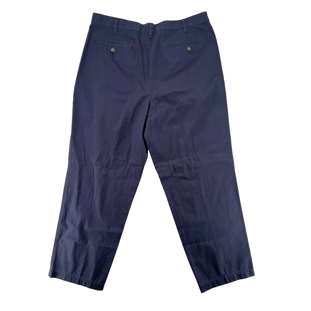 Vintage Cherokee Navy Pleated Chino Pants Men’s 38x30 Cotton Workwear Dadcore
